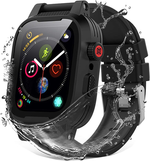 for Apple Watch Case 44mm, IP68 Waterproof Full Body Protection Case with Screen Protector for iWatch Series