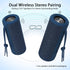 X21 Portable Bluetooth Wireless Speaker, Waterproof with FM Radio, Micro SD Card MP3 Player for Outdoor Use (Blue)