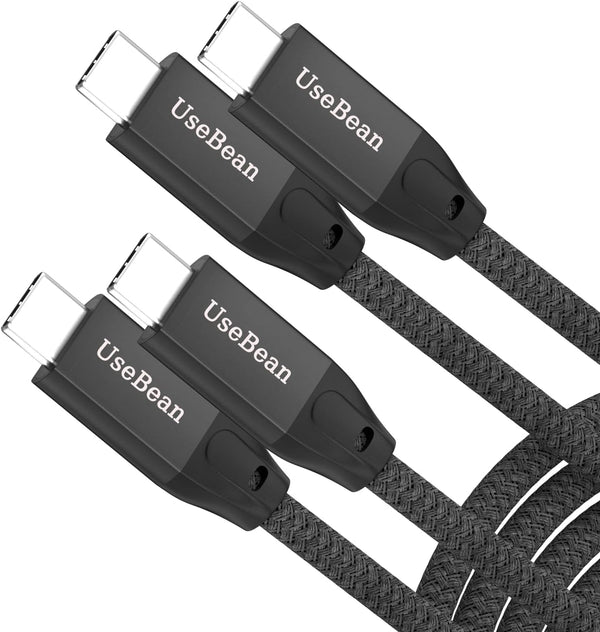 UseBean 2Pack USB C to USB C Cable 1.5FT, 100W 3.2 Gen 2X2 20Gbps Data Cable, 4K Video, Type-C PD Fast Charging for