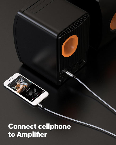 Highwings 1/4 to 1/8 Cable, Stereo Audio Cable 10FT, 6.35mm 1/4" Male to 3.5mm 1/8" Male TRS for Guitar, Home Theater,