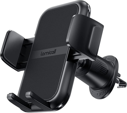 Lamicall 2024 Wider Clamp & Metal Hook Car Phone Holder Vent, Thick Cases Friendly Phone Holders for Your Car Mount,