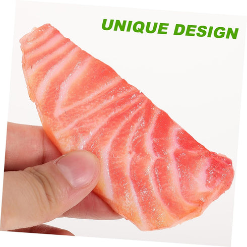 Abaodam Artificial Salmon Slice Model Realistic Fake Food Display for Photography Kitchen Decoration and Restaurant