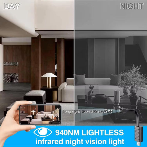 Mini Spy Camera, HD 1080P WiFi Hidden Camera with Night Vision, Motion Detection, Nanny Cam, Baby Monitor