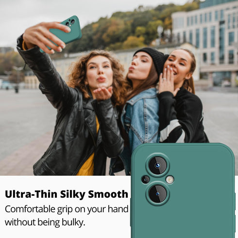 Compatible with OnePlus Nord N20 5G Case Silicone Liquid Dark Green, Soft Smooth Touch Phone OnePlus Nord N20 5G Case Silicone Shockproof Thin Cover (Dark green)