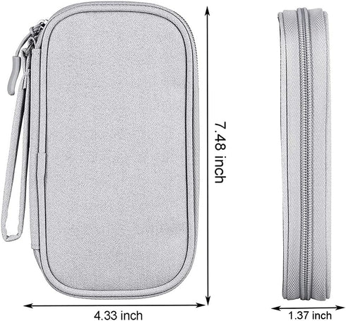 Electronic Organizer Small Travel Cable Organizer Bag, Digital Gadget Organizer Case, Waterproof Travel Gear Storage Carrying Sleeve Pouch for Cable, USB, Earphones, Portable Hard Drives, Power Banks by Qinntono
