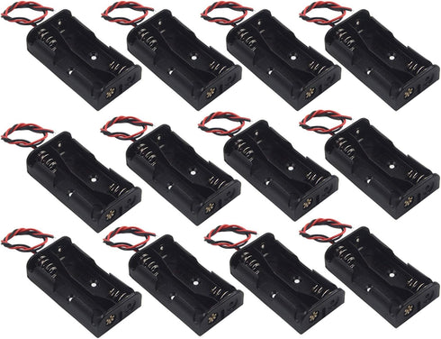 WAYLLSHINE 12Pcs 2 x 1.5V AA Battery Holder Case Box, 2 AA Battery