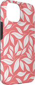 PrintablePretty 15 Salmon Pink Botanical Leaves Pattern Elegant Minimal Floral Case for iPhone