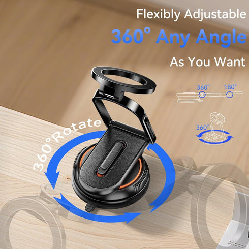 Tigowos 360Adjustable Vacuum Magnetic Phone Holder for Cars/Shower/ Mirror/Gyms/ Kitchen/Bathroom,[Detachable Phone