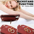 iPhone 11 Wallet Case with Credit Card Holder, Leather Shockproof Cover with 360° Rotation Ring Stand - Burgundy