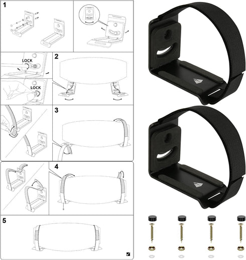 TXEsign Soundbar Wall Mount for JBL, Bose, Samsung, Vizio, Sony Sound bar with Hook and Loop Straps Metal Sound Bar
