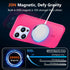 MOCCA Strong Magnetic Slim Translucent Case for iPhone 15 Pro, Military Drop Protection, Hot Pink