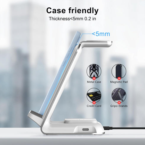 Wireless Charging Station for Samsung - Fast Charging Wireless Charger for Galaxy S23 Ultra/S23/S23+/Z Flip/Fold 5/4/3,