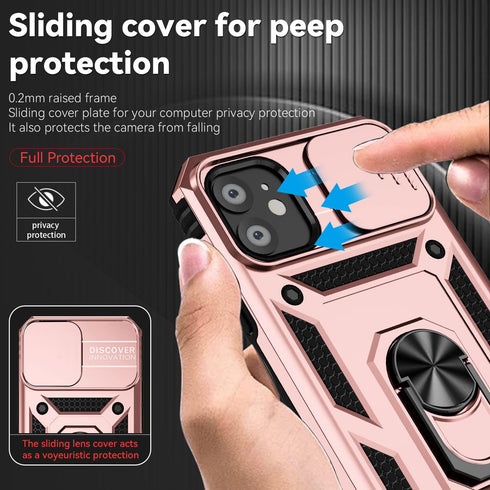 Hitaoyou iPhone 11 Case - Compatible with Camera Cover & Kickstand, Military Grade Shockproof Heavy Duty Protective
