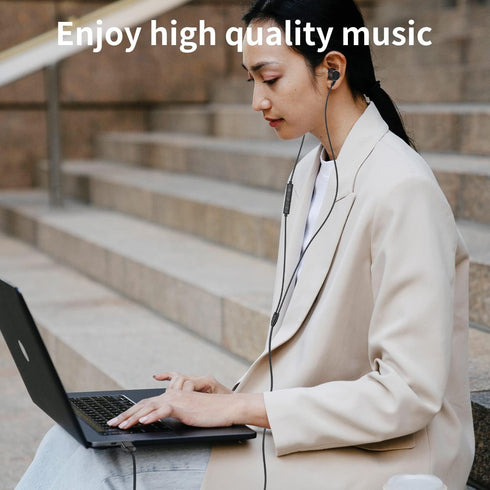USB C Headphones - Magnetic Noise Canceling Earbuds with Mic for iPhone 15 Pro Max, iPad Pro, Samsung Galaxy S20, Note