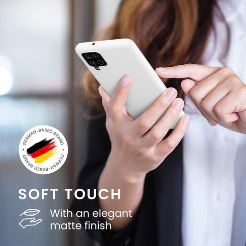 kwmobile Samsung Galaxy A12 Case - Soft Slim Protective TPU Silicone Cover - Matte White