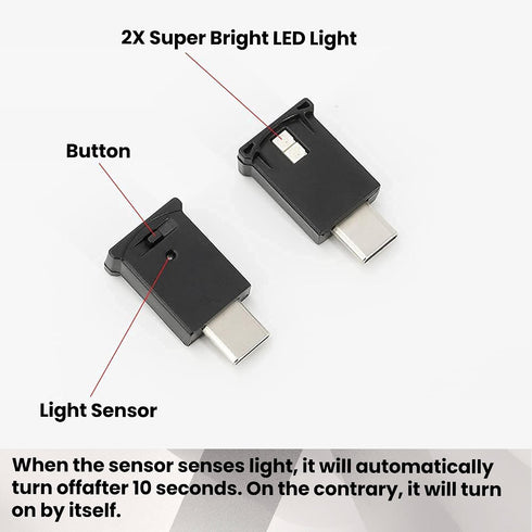 BlinkAutor 2 7 Setup Mini USB LED Light Pcs Type C LED Night Lamp Universal Atmosphere Smart Night Lamp Adjustable