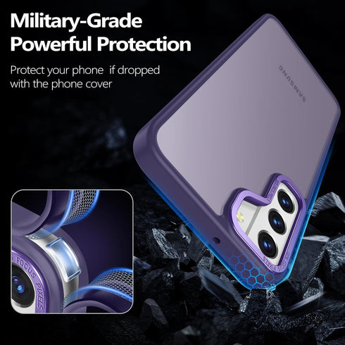 Rayboen Matte Purple Case for Samsung Galaxy S22 Plus, Slim Anti-Fingerprint, Anti-Scratch, Translucent Frosted Hard