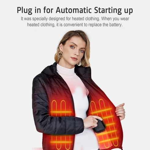 Heated Vest Battery Pack, Power Bank 10000 mAh for Heated Jacket, Heating Electric Vest Coat Hoodies for Men Women