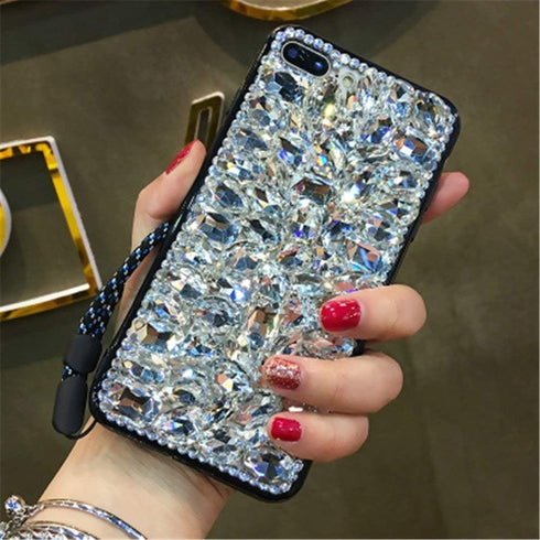 Luxury 3D Handmade Rhinestone Bling Diamond Glitter Case for Samsung Galaxy J7 2018/J7 Aero/J7 Aura/J7 Top/J7 Refine/J7