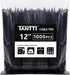 TANTTI Zip Ties 12 inch, Black Zip Ties 1000 pack, 40lb, Cable Ties,