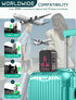 TECSIX 2 2 200+ Countries Universal Travel Adapter Worldwide, European Travel Plug Adapter with USB C, USB A and Multi