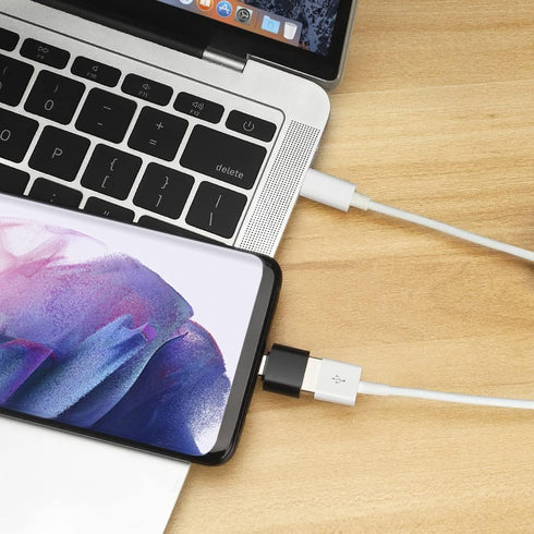 USB C to USB Adapter (Pack of 2), Type C to USB-A Converter, Compatible with MacBook, Tablets, Black and Silver