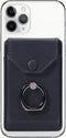 Ring Stand - Slim Leather Wallet Stick on Wallet for Cell Phone, Credit Card RFID Blocking Sleeve Black