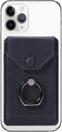 Ring Stand - Slim Leather Wallet Stick on Wallet for Cell Phone, Credit Card RFID Blocking Sleeve Black
