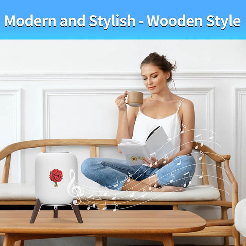 Wood Table Stand for HomePod 1 and 2 - Dust-Proof Cover, Anti-Slip Wooden Desk Stand Compatible with Homepod