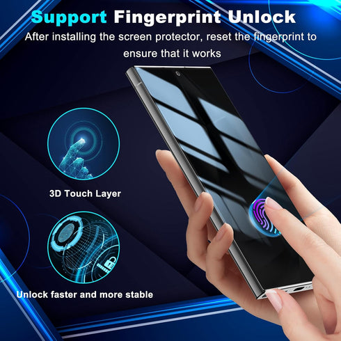 2 Pack for Samsung Galaxy S24 Ultra Privacy Screen Protector, Anti-Spy Tempered Glass, Full Coverage, Case Friendly,