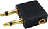 Dual 3.5mm (1/8") Male to 3.5mm Female AUX Audio Jack Adapter Converter for Using Headphone on Airplane (2 Pack)
