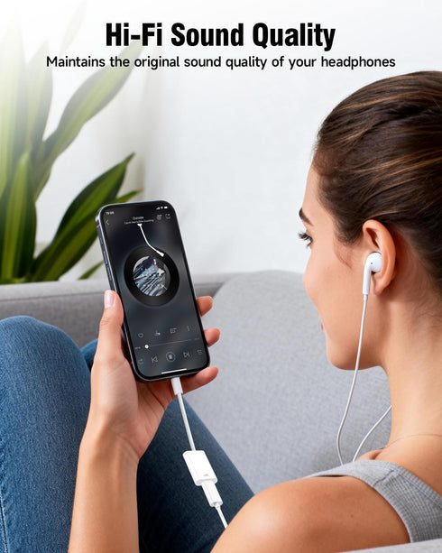 GetsISKON 17/16/15 6/5/4, USB C to Lightning Headphone Audio Adapter, Type C Male to Female Lightning Earphone