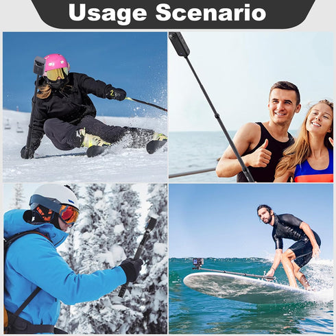 Uelkr 45" Insta360 X4 X5, 1/4" Invisible Selfie Stick for Extension Monopod Pole with Adapter for DJI GoPro, Action