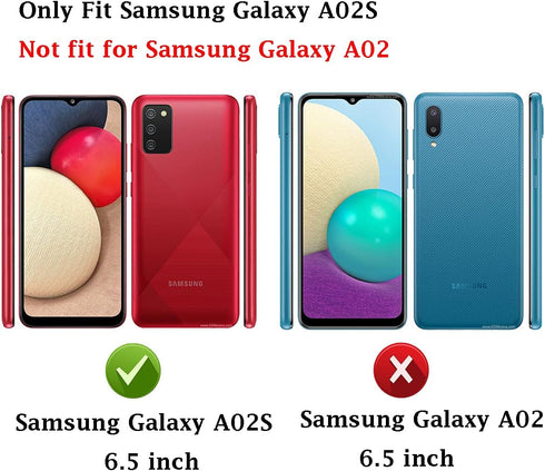 Samsung Galaxy A02S Case with HD Screen Protector, Soft TPU Slim Fashion Non-Slip Protective Cover (Black Brushed TPU)
