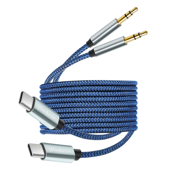 USB C to 3.5mm Audio Aux Jack Cable (4.3ft, 2-Pack) - Compatible with Samsung Galaxy S23, S22, S21, Note 20, Google