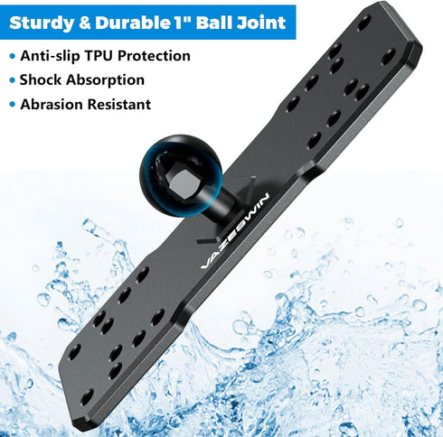 1" Ball Aluminum Alloy Fish Finder Mounting Plate, Universal Marine Electronic Mount for Garmin, Lowrance, Humminbird,