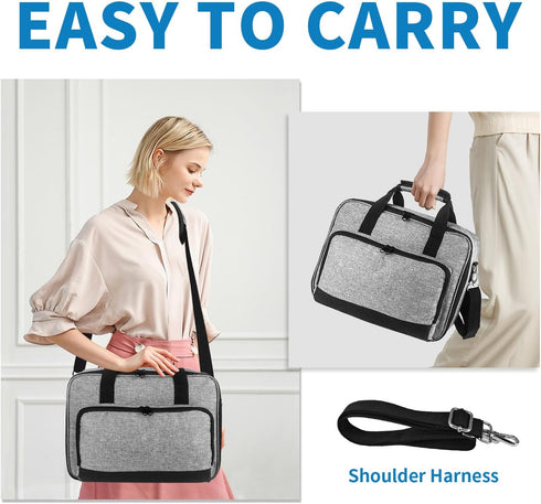 13.4 9.8 3.9in Projector Carrying Case, * * Projector Bag Large Bag with Accessories Pockets Adjustable Shoulder Straps
