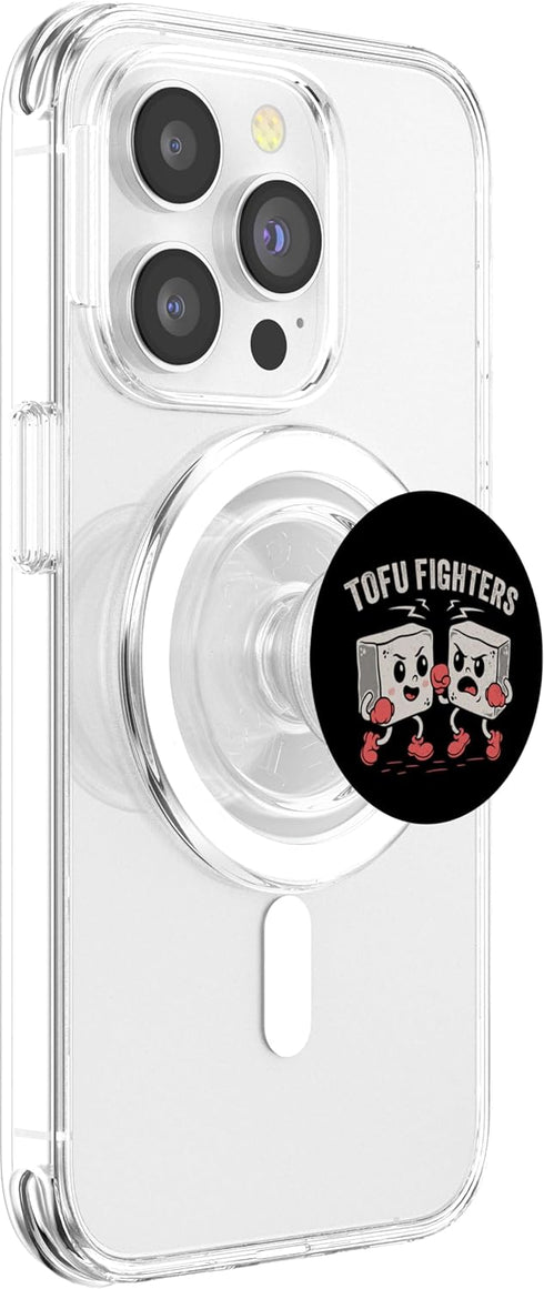 Nemons Goth Clothing Tofu Fighters - Funny Vegan Pun - Plant-Based Music Humor PopSockets PopGrip for MagSafe