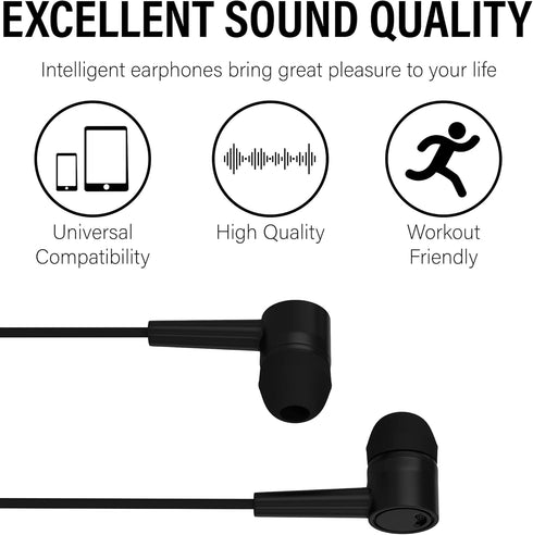 Maeline Bulk Earbuds Headphones with Microphone, Noise Isolating Wired Earphones, Heavy Bass Stereo, 40 Pack,