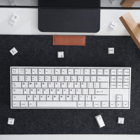 White Keycaps Set, Cherry Profile Doubleshot Bow Keycaps, 120 Keys Custom Keyboard Keycap for 60% 65% 70% 75% Cherry MX