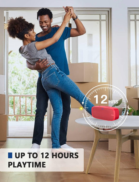 LENRUE Bluetooth Speaker, Wireless Portable Speaker with Loud Stereo Sound, Rich Bass, 12-Hour Playtime - Perfect for