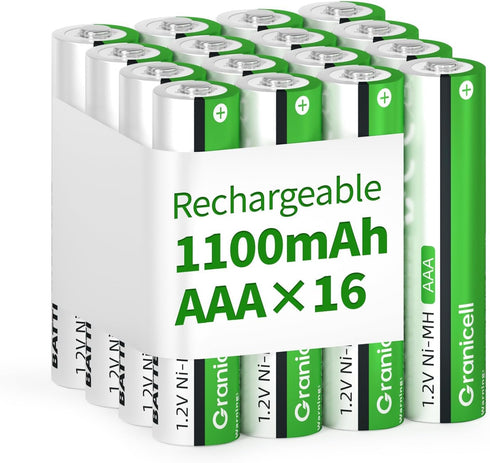 Granicell AAA Rechargeable Batteries 1100 mAh High Capacity 1300 Cycle,1.2V NiMH Low Self