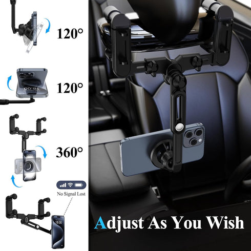 Magsafe Car Mount, Rotatable and Retractable Rear View Mirror Phone Holder for iPhone 15/14/13/12 Series and All Phones
