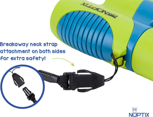 Kids Binoculars in Vibrant Green Blue - Real Binoculars for Girls or Boys, Includes 40 Bird Species Sticker Book