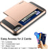 Vofolen Case for iPhone Xs Max, Wallet Card Holder Sliding Cover, Dual Layer Protective Hard Shell Hybrid TPU