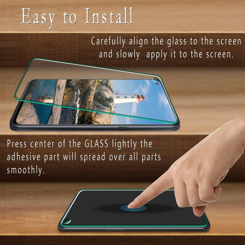 HPTech (2 Pack) Tempered Glass Screen Protector for OnePlus Nord N100, Anti Scratch, Bubble Free, Case Friendly