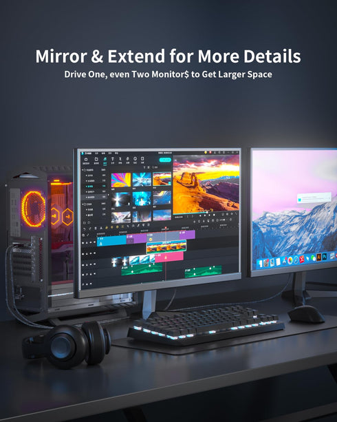 4K 10Feet, 4K@60Hz/2K@120Hz, 1.2 1.4 DisplayPort to HDMI Cable Supports Uni-Direction DP Computer to HDMI Screen Cable