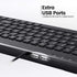Perixx PERIBOARD-409H Wired USB Mini Keyboard with 2 USB Hubs, Black