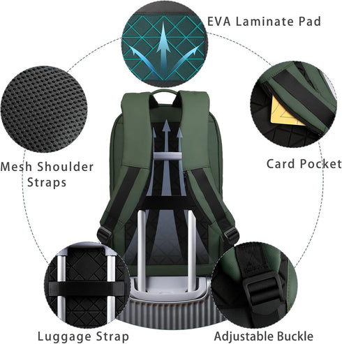 hk Backpack for Men Slim Business Backpack with USB Charger Lightweight Anti-theft Water Resistant Laptop Bag for