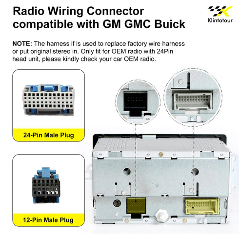 20042009/Chevy 20002012/GMC 20022012,Stereo Cable(4PCS) Radio Wiring Harness with Male and Female Plug Compatible